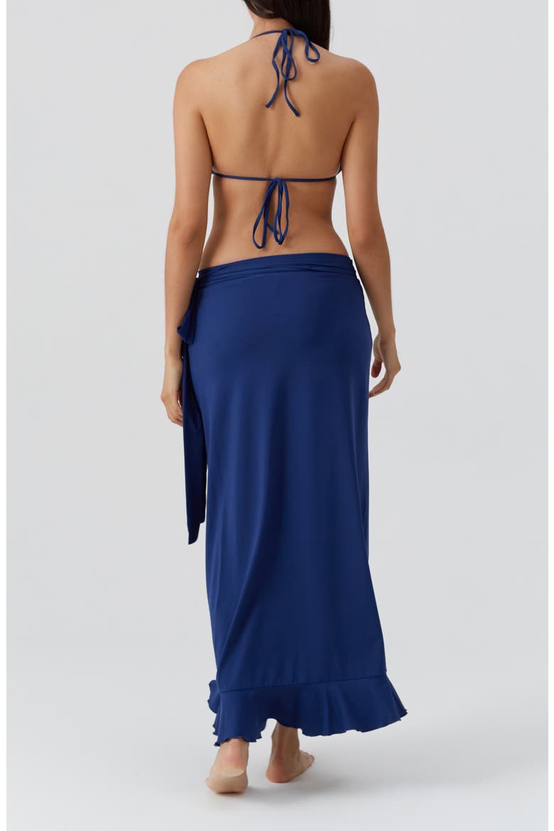 Cassidy Ruffle Cover-Up Wrap Skirt, Alternate, color, MARINE