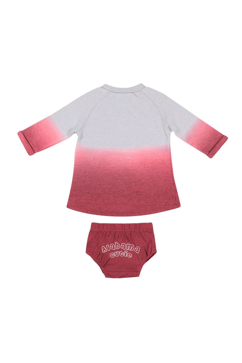 Newborn & Infant Colosseum Gray/Crimson Alabama Crimson Tide Hand in Hand Ombre Dress & Bloomers Set, Alternate, color, Gray