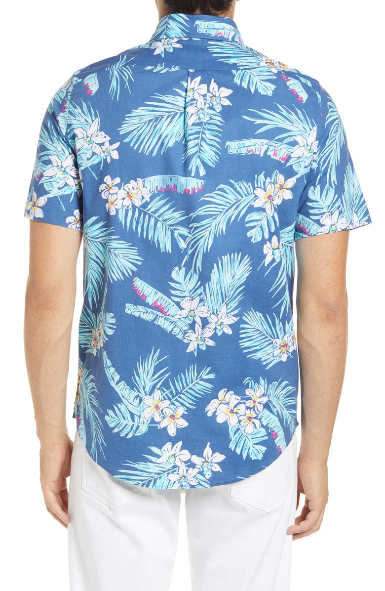 vineyard vines Murray Slim Fit Floral Short Sleeve Button-Down Shirt, Alternate, color, 