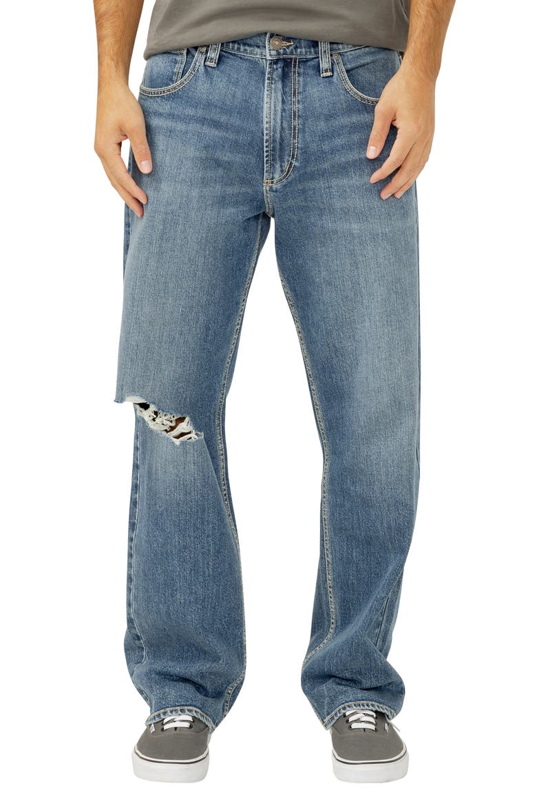 Relaxed Straight Leg Jeans, Main, color, THROWBACK