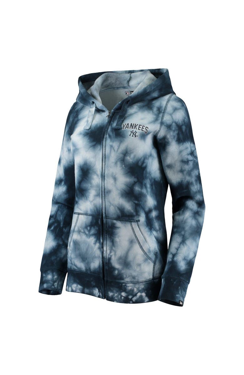 New Era Women's New Era Navy New York Yankees Tie-Dye Full-Zip Hoodie, Alternate, color,