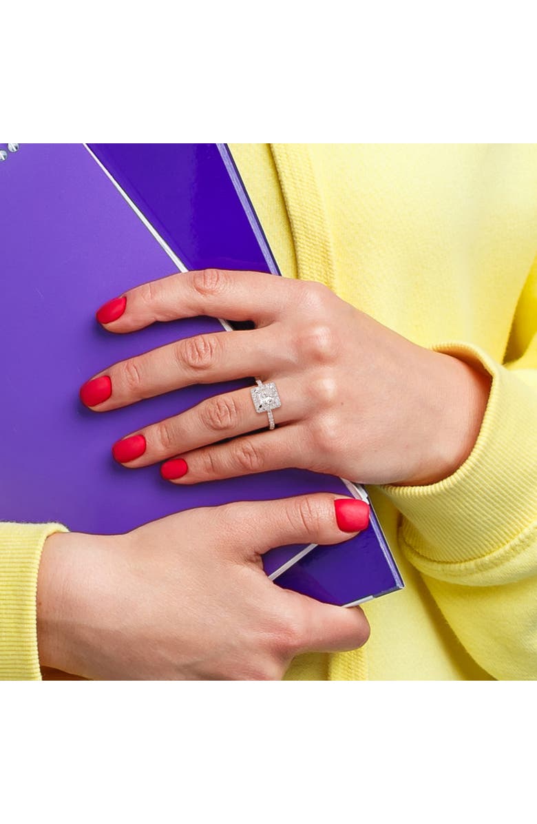 Julianna B. 2 CTW Lab-Grown Diamond Princess Halo Ring 14k, Alternate, color, White Gold