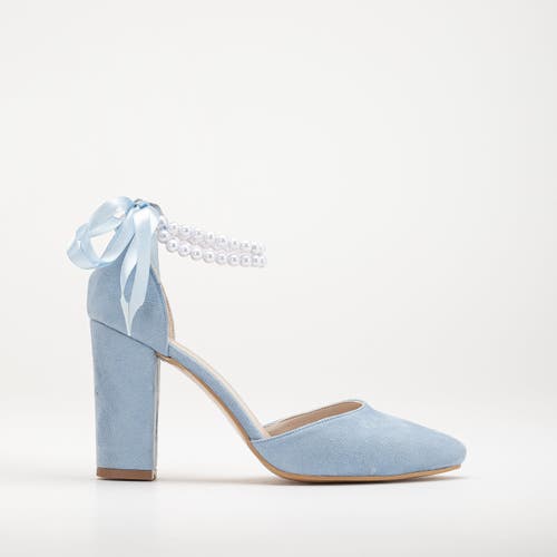 Forever & Always Shoes Denise Wedding Heels With Pearls In Baby Blue