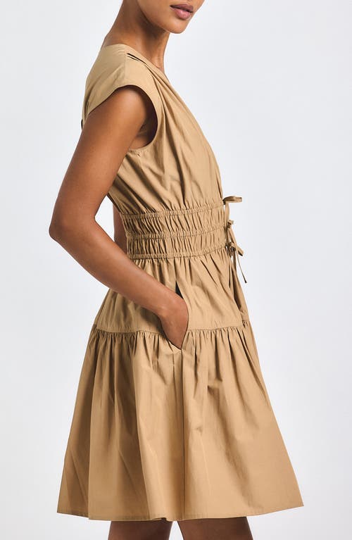 Derek Lam 10 Crosby Tora Poplin Minidress In Brown