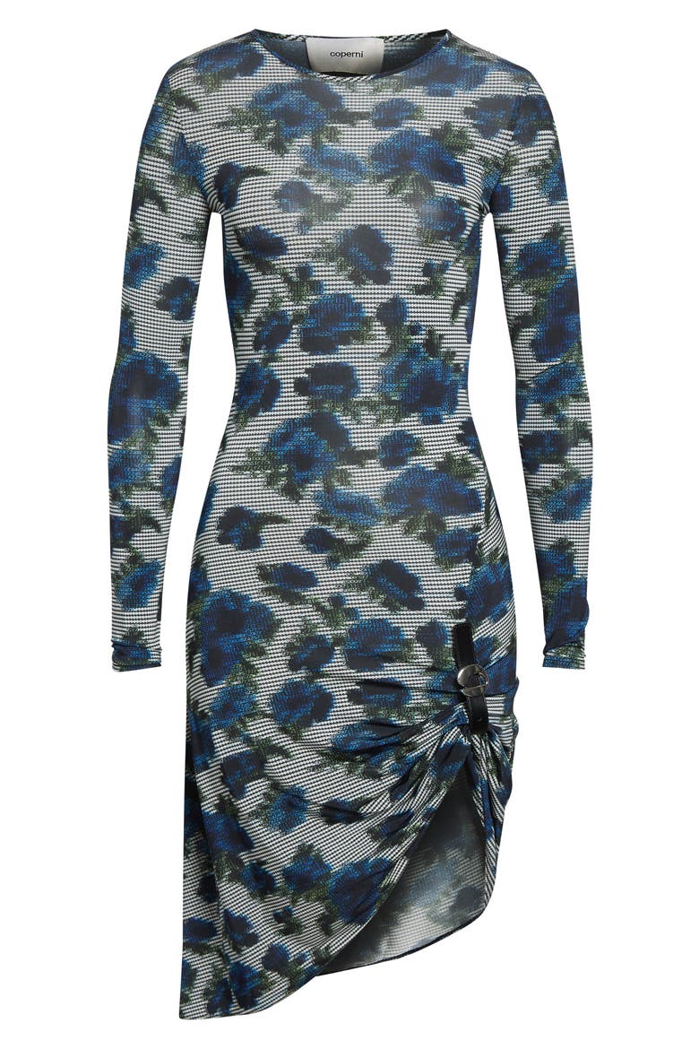 Suspended Ascii Floral Long Sleeve Jersey Dress, Alternate, color, PRINT-BLUE