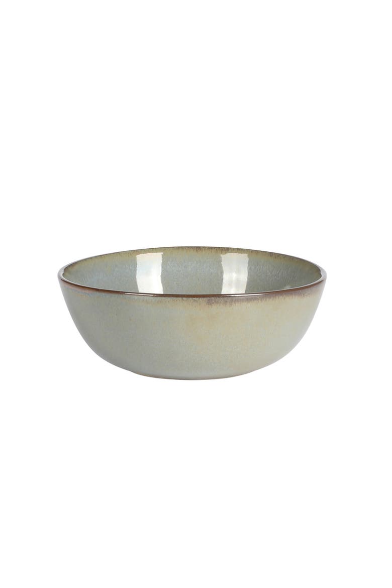 Berea Plates and Bowls Reactive Glaze Round Dishes Stoneware Ceramic Dinnerware Set -Green, Alternate, color, Green