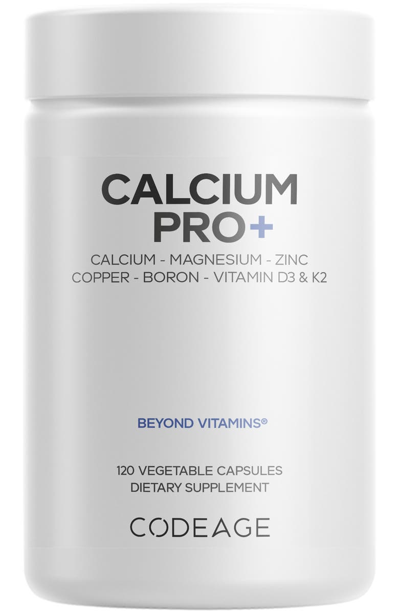 Codeage Calcium 250 mg Supplement + Magnesium Zinc Copper & Vitamins, Main, color, White