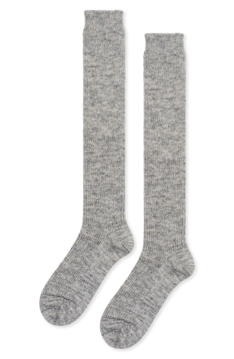 Hansel From Basel Baby Alpaca Blend Knee High Socks, Alternate, color, Heather