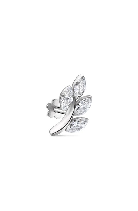 Diamond Vine Single Threaded Stud Earring
