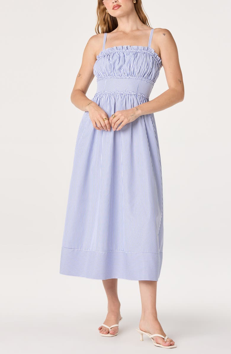ASTR the Label Montserrat Stripe Midi Dress, Alternate, color, Blue Stripe