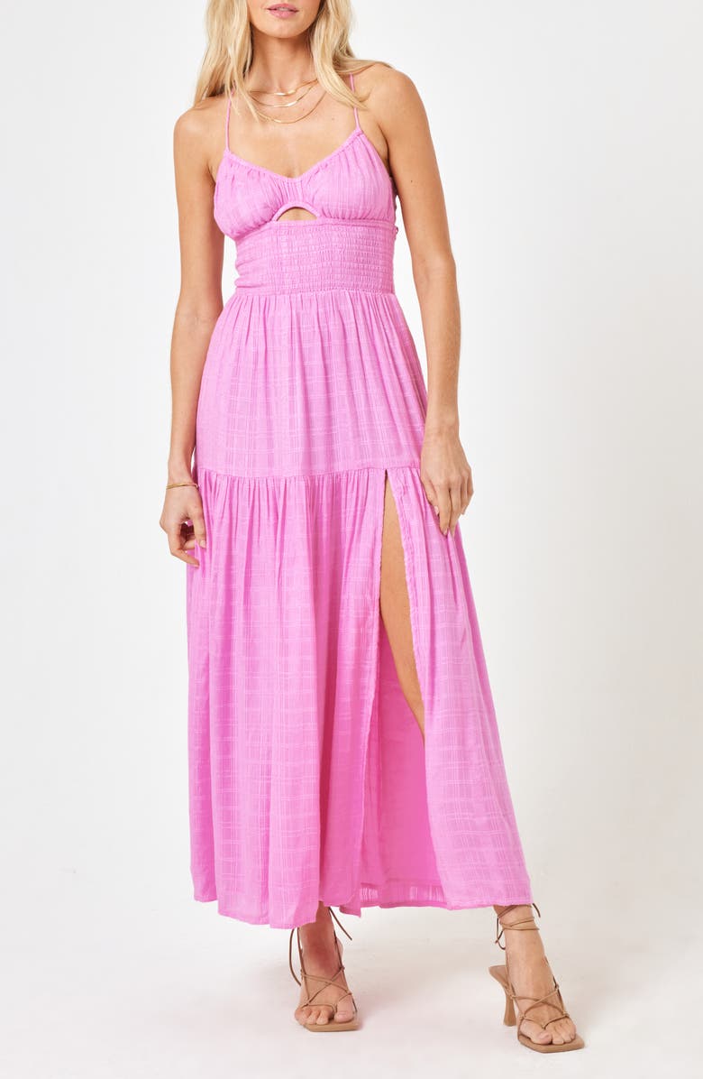 LSPACE Calla Smocked Cover-Up Sundress, Main, color, Tulip