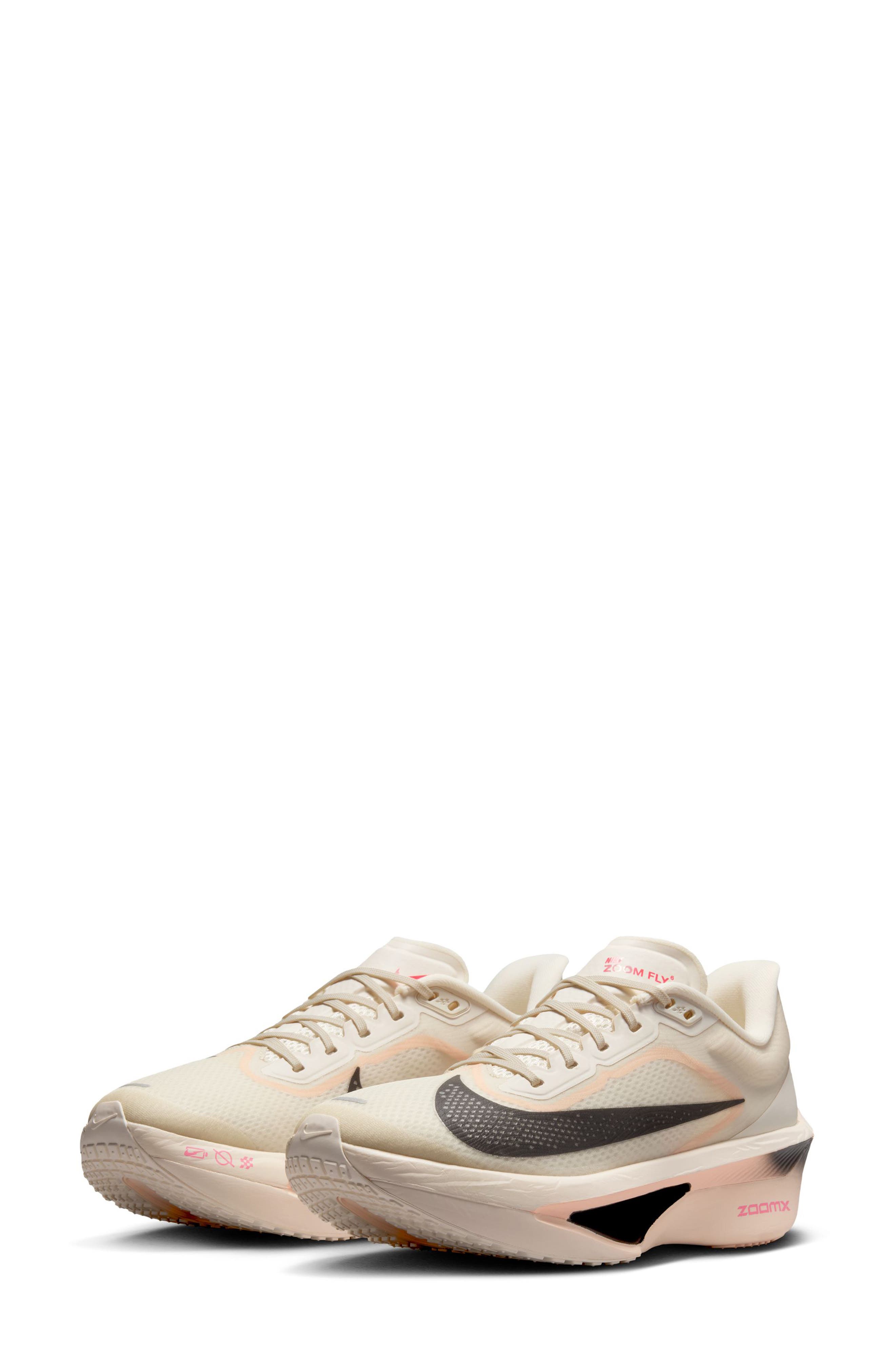 Zoom Fly 6 Running Shoe, Main, color, PALE IVORY/ BLACK