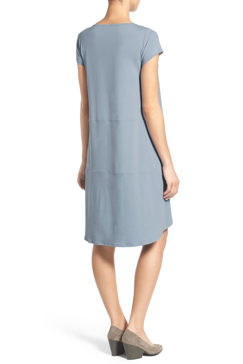 Bateau Neck Cap Sleeve Dress, Alternate, color, WATER