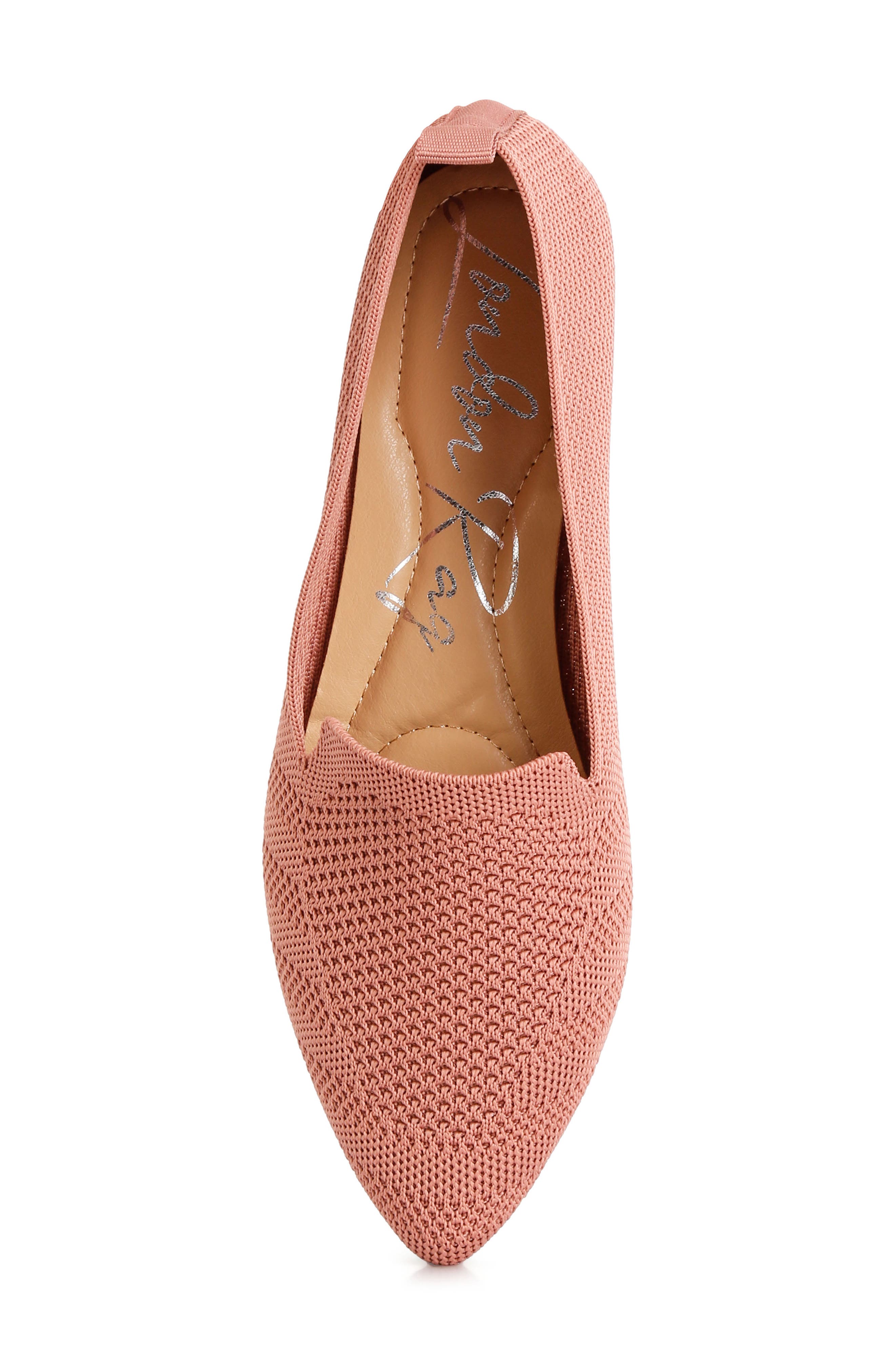 Akili Textured Knit Pointed Toe Flat, Alternate, color, PINK