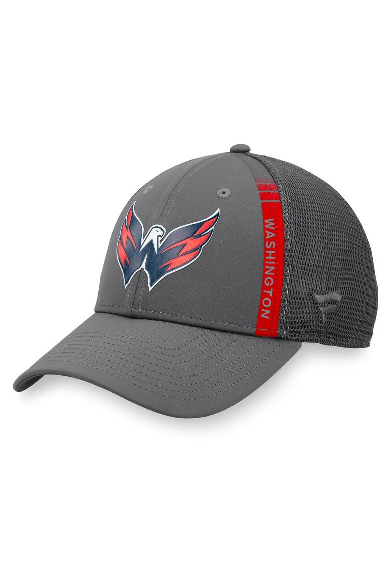 Men's Fanatics Branded Charcoal Washington Capitals Authentic Pro Home Ice Trucker Adjustable Hat, Main, color, Charcoal