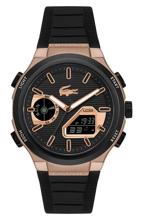 LC33 Analog-Digital Silicone Strap Watch, 44.8mm
