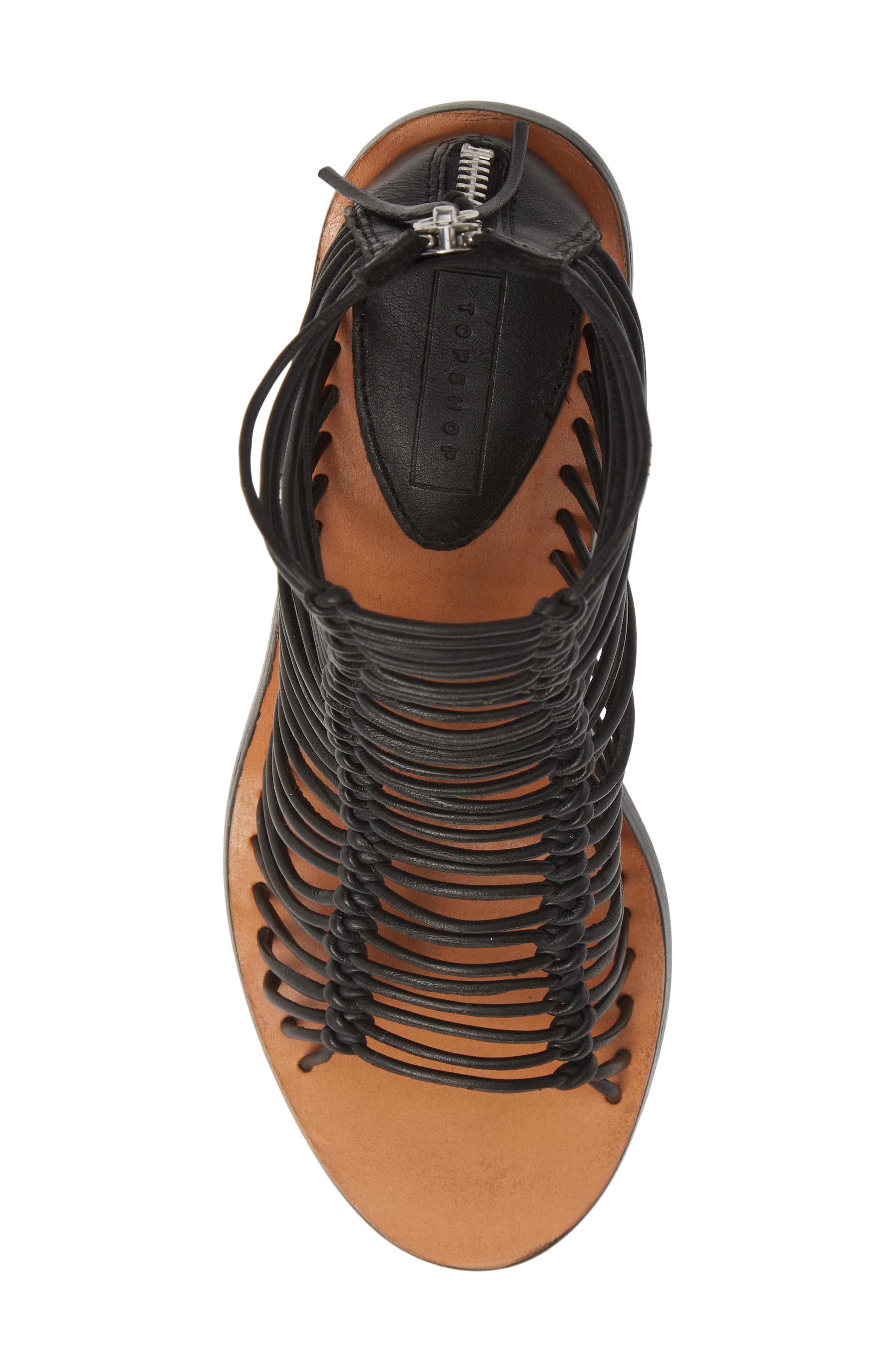 Topshop Narly Knotted Bootie Sandal, Alternate, color, 