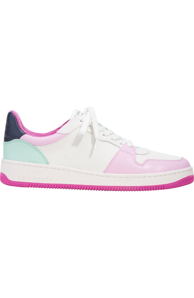 Kate Spade New York bolt colorblock sneaker, Alternate, color, Opt Wht/ Violet Blush