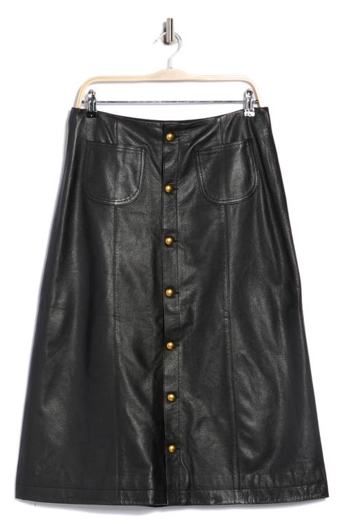 Dl1961 Button-through Leather Skirt In Black