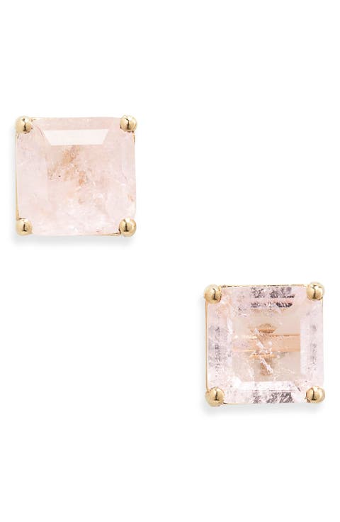 14K Gold Pink Quartz Stud Earrings (Nordstrom Exclusive)
