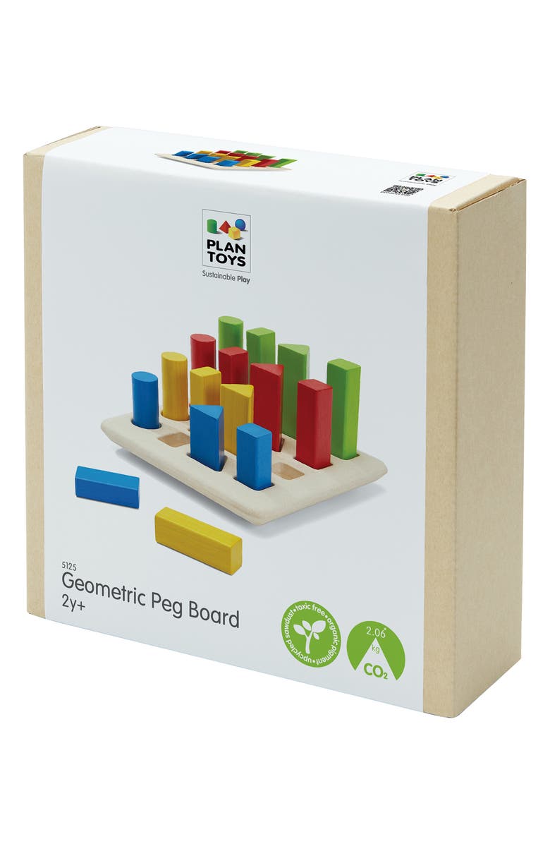 PlanToys<sup>®</sup> Geometric Peg Board, Alternate, color, Assorted