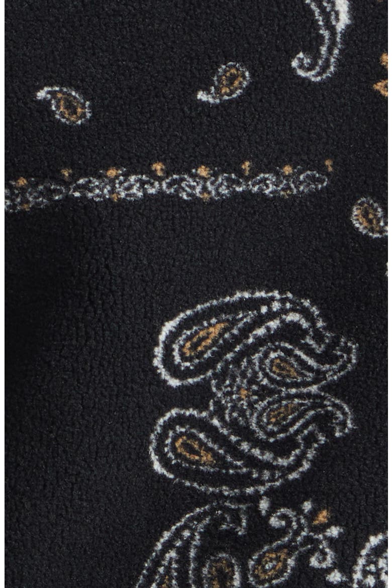 Reversible Paisley Print Fleece & Diamond Quilted Vest, Alternate, color, BLACK