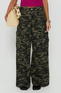 Princess Polly Hudsen Camouflage Low Rise Baggy Wide Leg Cargo Pants