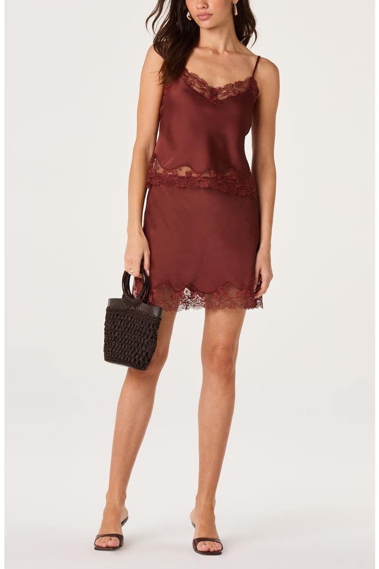 Yulissa Lace Trim Camisole, Alternate, color, RUST