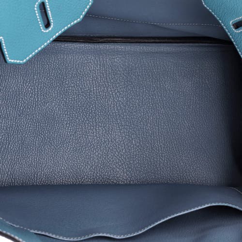 Pre-owned Hermes Hermes Birkin Handbag Blue Togo With Palladium Hardware 35 In Blue