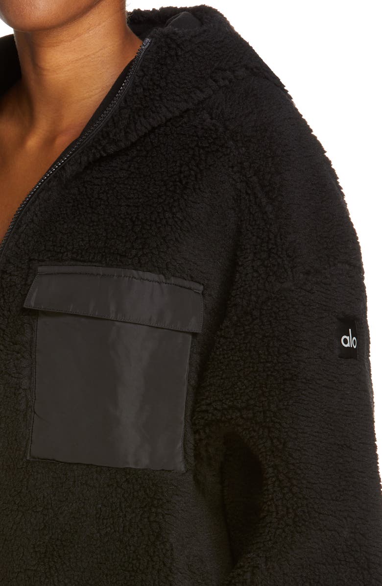 Alo Chill Faux Fur Full Zip Jacket, Alternate, color, 