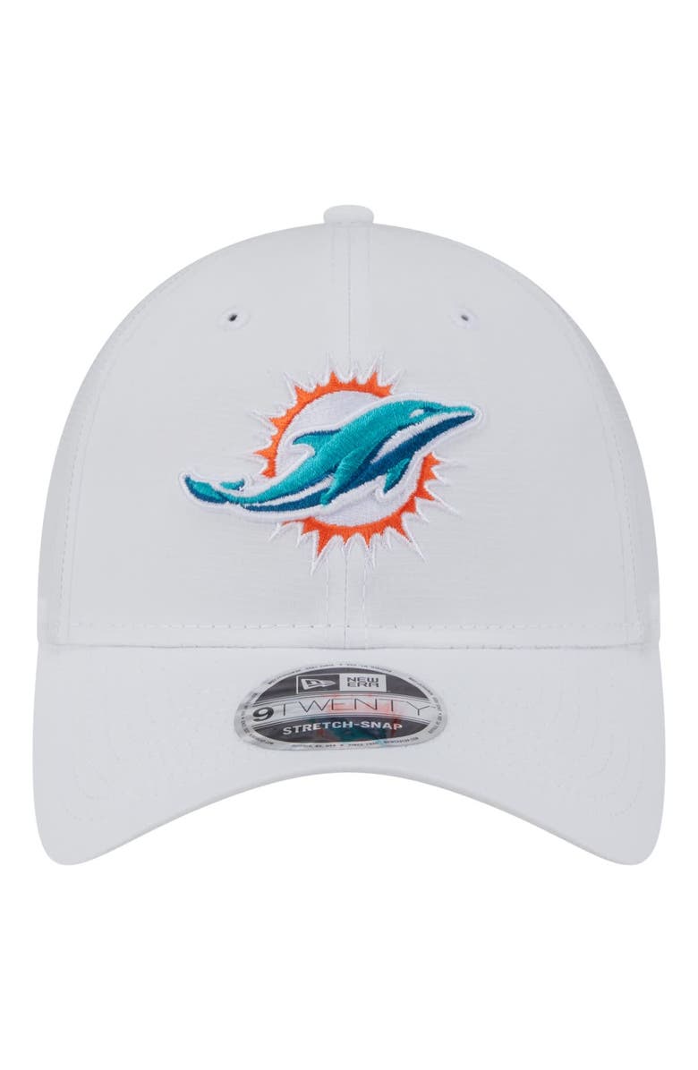 New Era Men's New Era White Miami Dolphins Active Ripstop 9TWENTY Stretch-Snap Hat, Alternate, color,