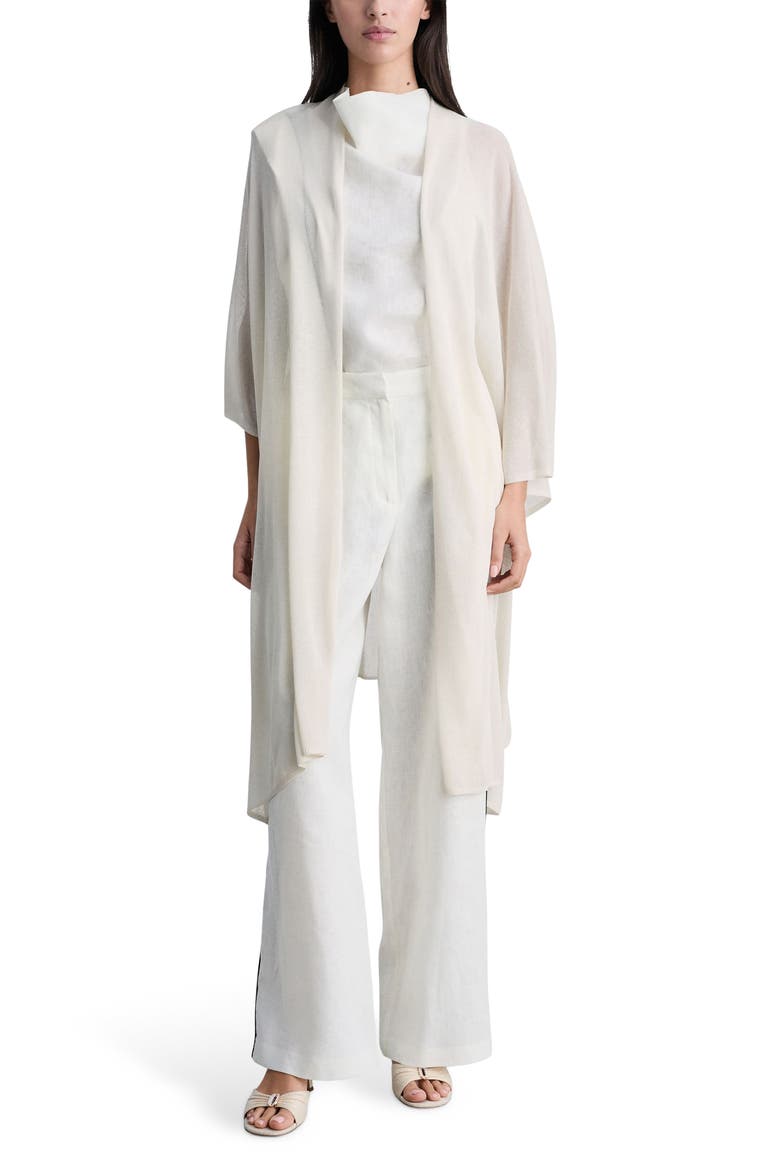Longline Open Front Cardigan, Main, color, ICE GREY