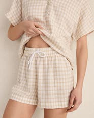 Haven Well Within Linen Blend Gingham Shorts