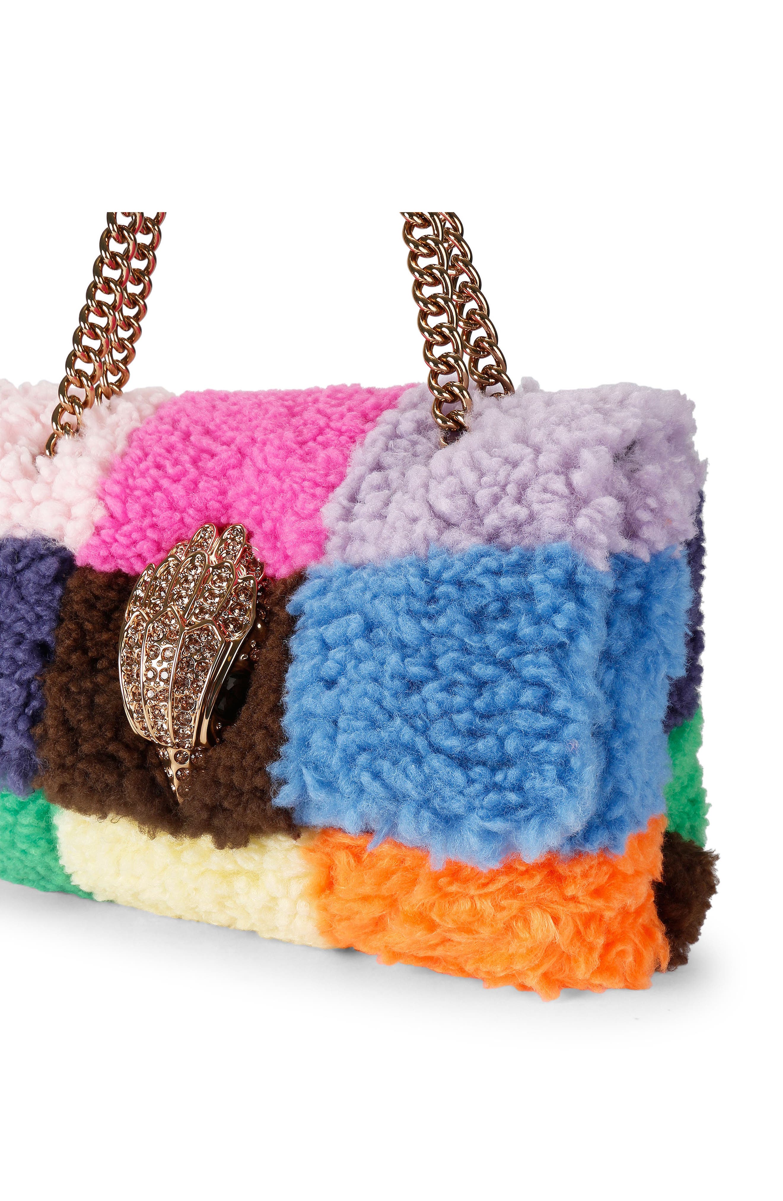 Macro Faux Fur Kensington Handbag, Alternate, color, BLUE MULTI