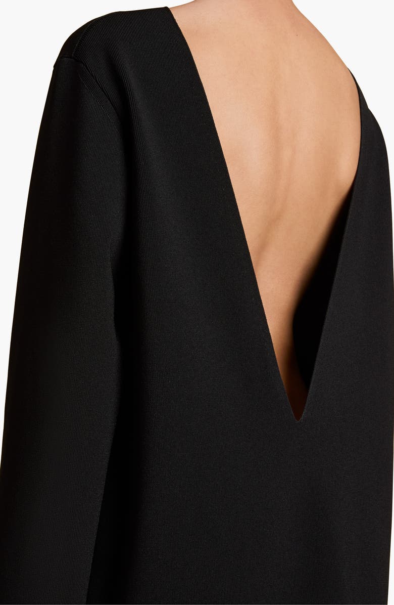 Khaite Paley Long Sleeve Fringe Hem Dress, Alternate, color, 