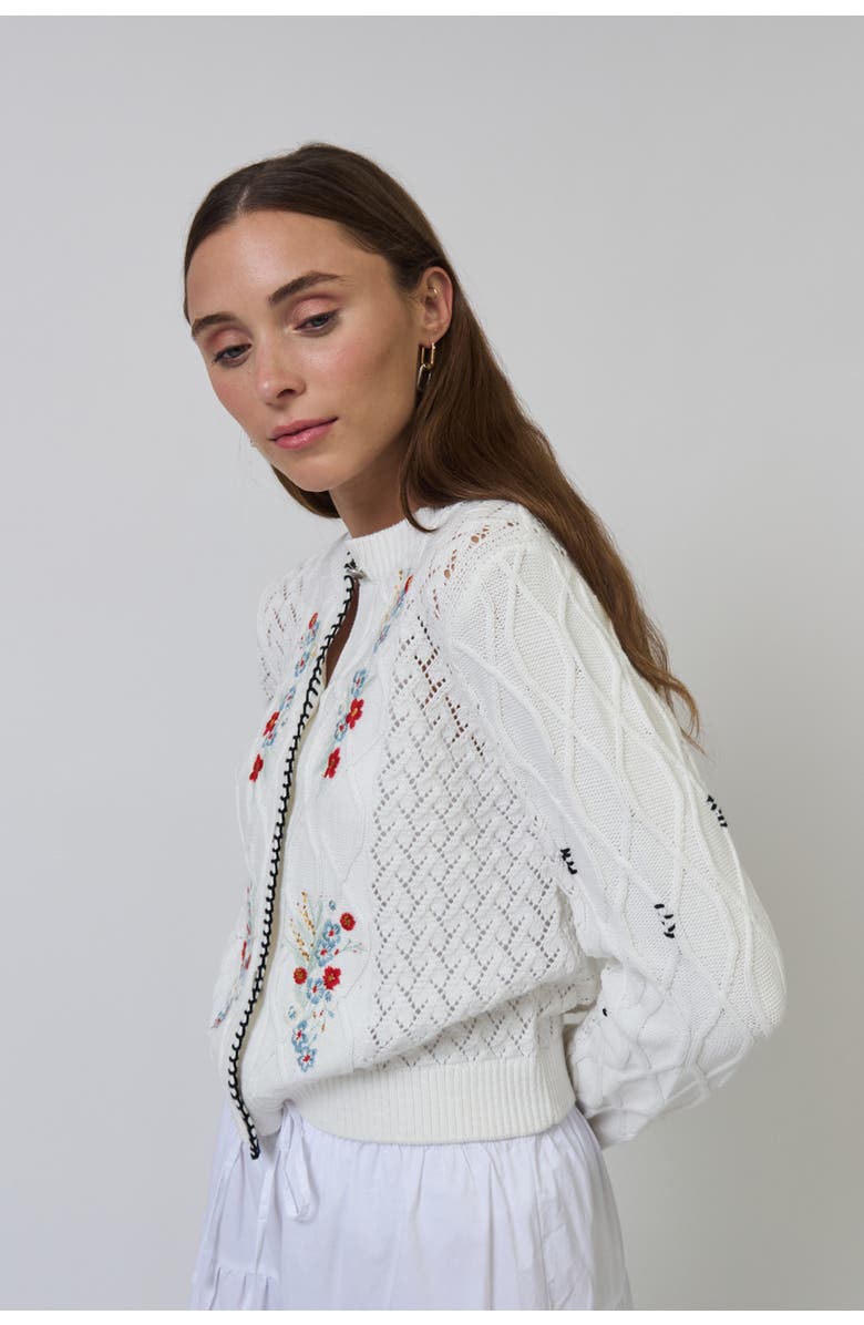 Central Park West Jaden Embroidered Cardi, Alternate, color, Multi