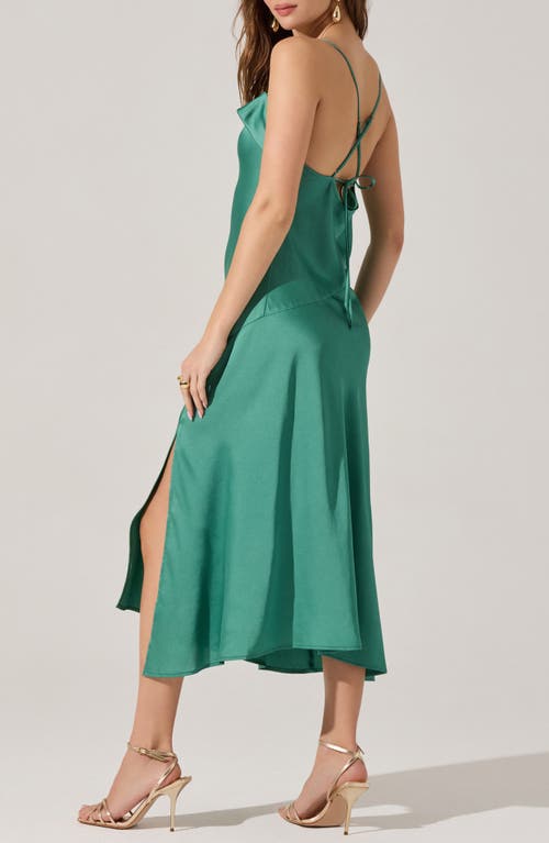 Astr The Label Cowl Neck Slipdress In Teal Green