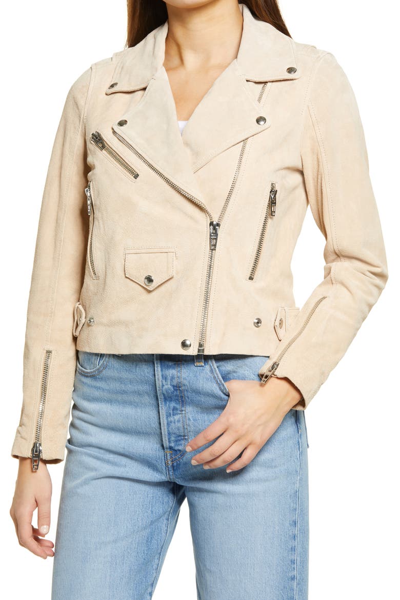 Suede Hooded Leather Moto Jacket, Alternate, color, SUNDAY DRIVE