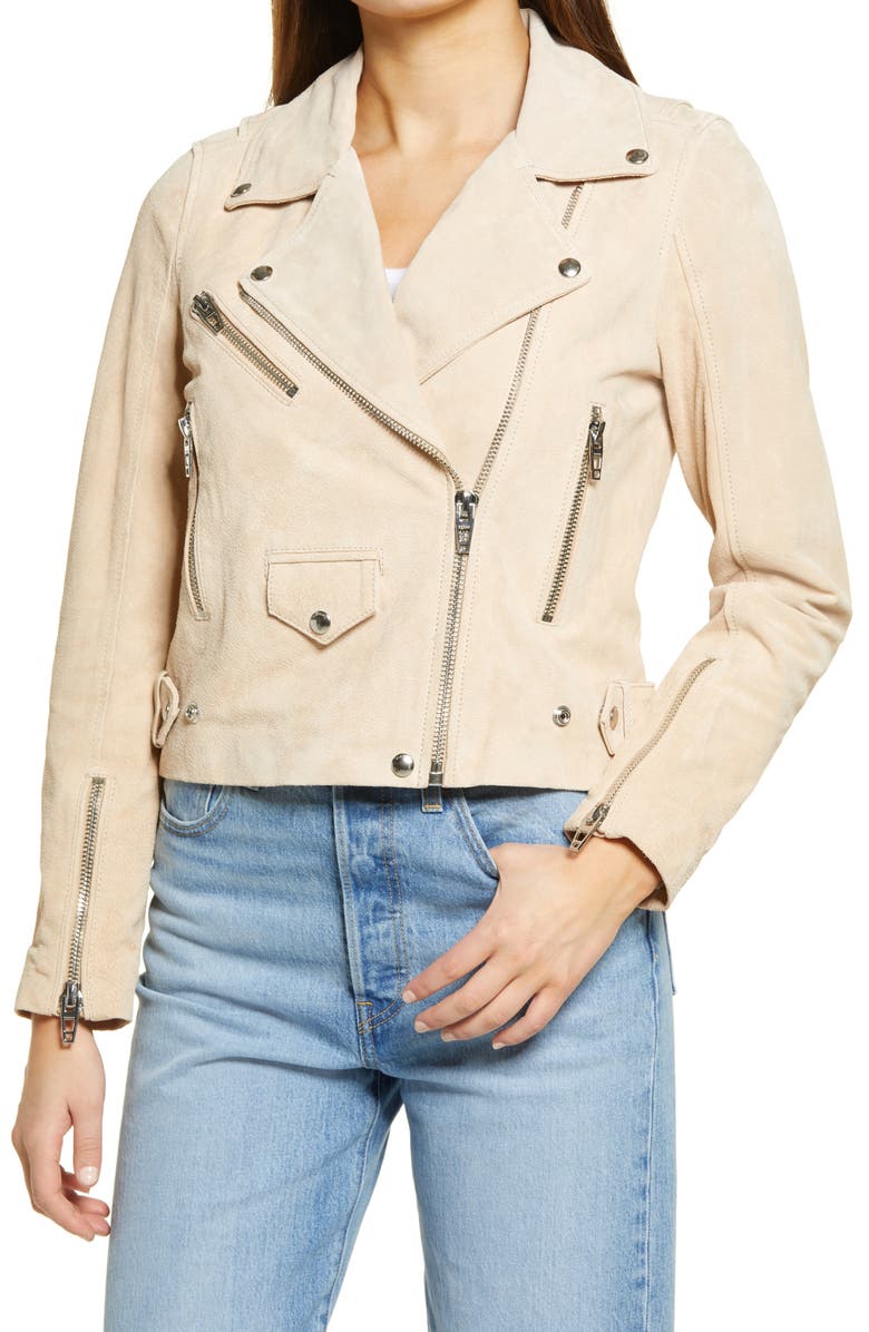 BLANKNYC Suede Hooded Leather Moto Jacket, Alternate, color,