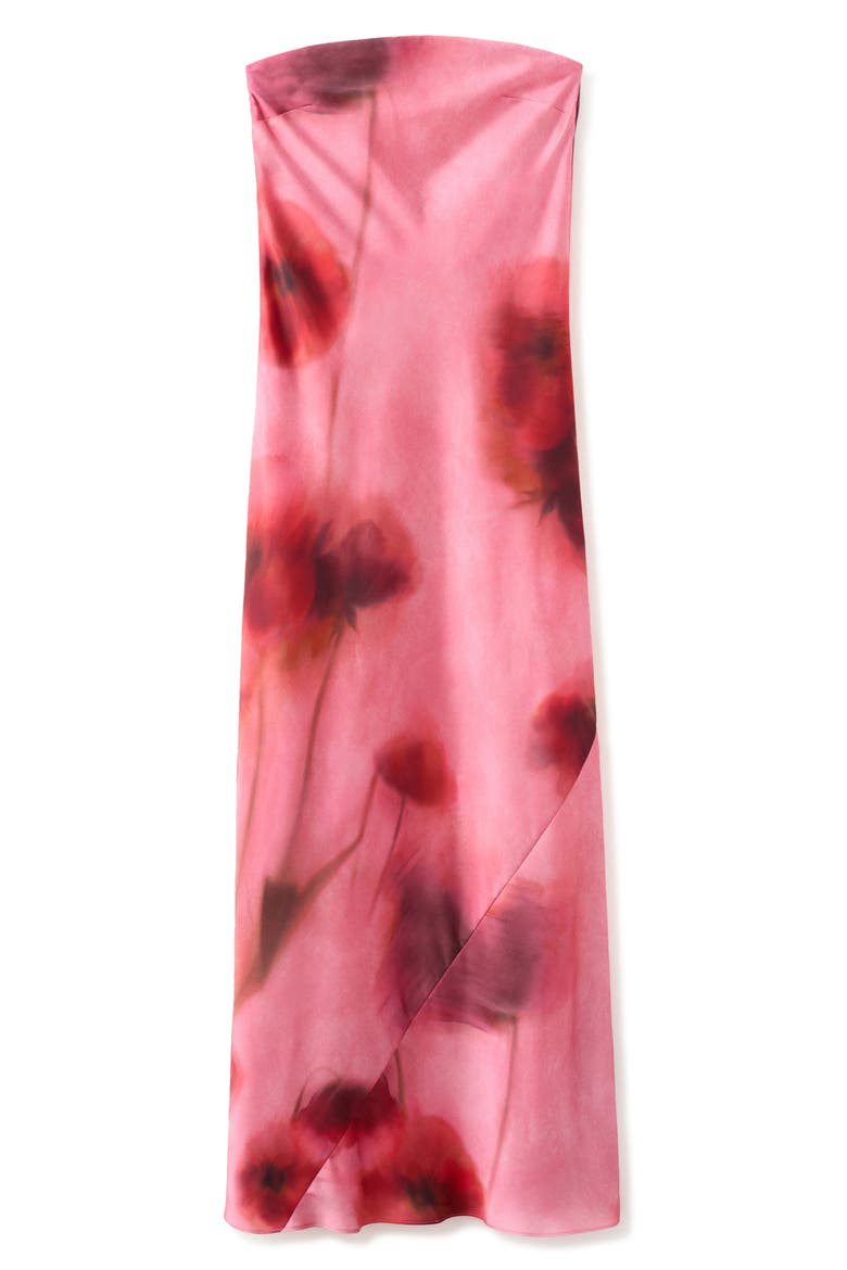 Floral Strapless Dress, Alternate, color, PASTEL PINK