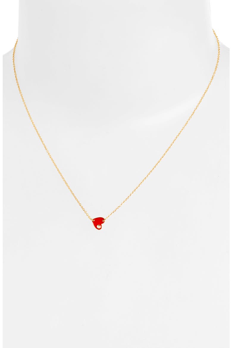 Mia Mini Diamond Pendant Necklace, Alternate, color, RED ENAMEL/GOLD VERMEIL