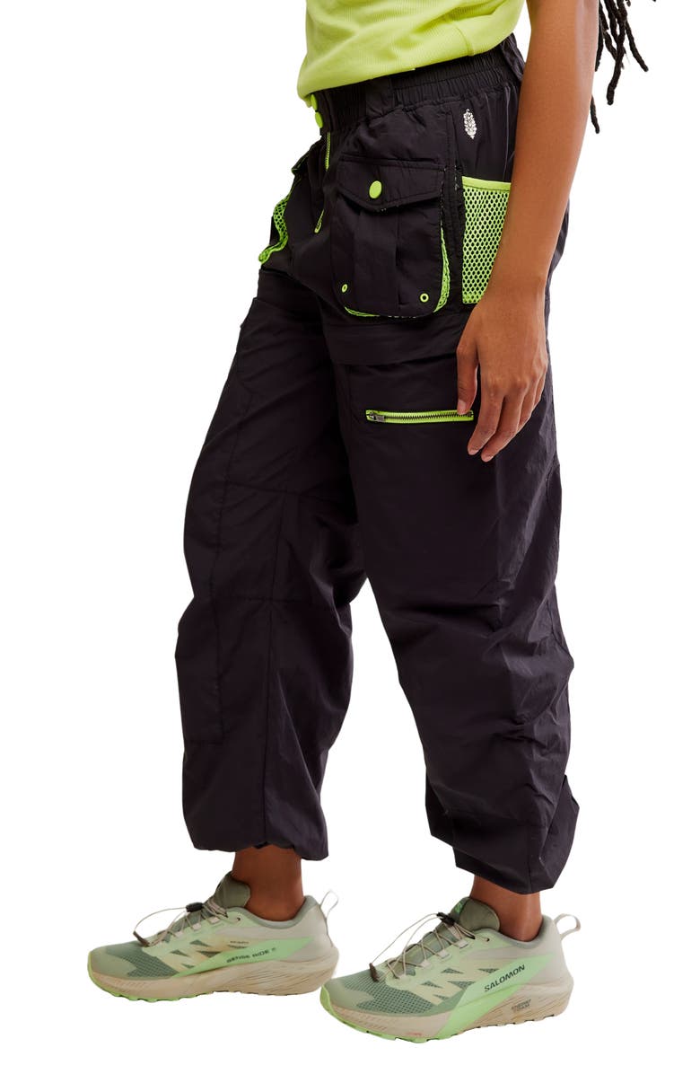 Free People Morning Meadow Convertible Pants, Alternate, color, Black