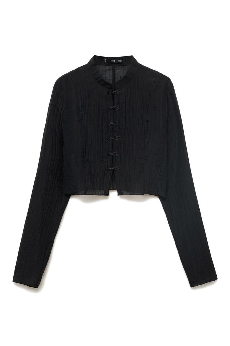 Semisheer Top, Alternate, color, BLACK