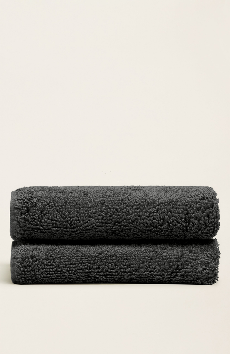 Italic Ultraplush Australian Cotton Washcloth, Main, color, Charcoal