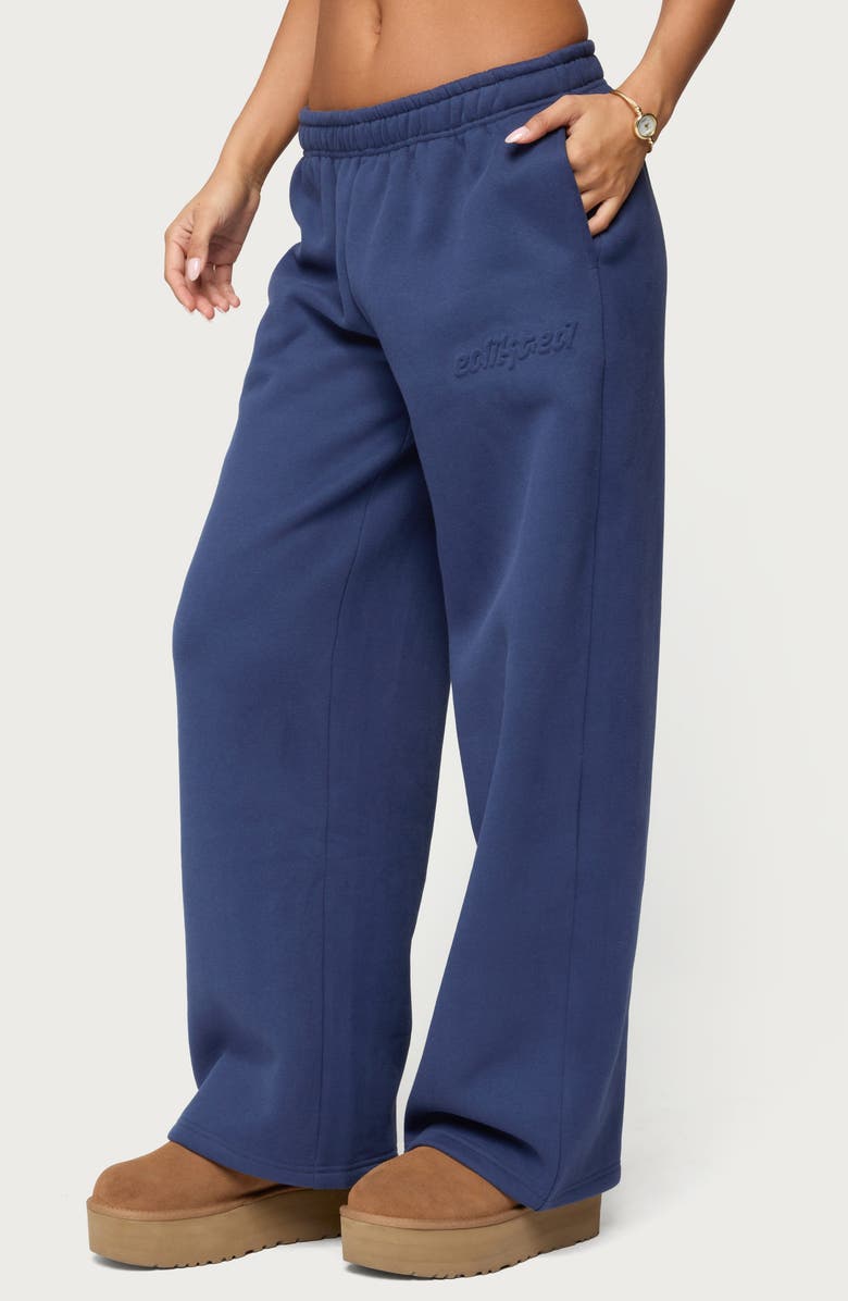 EDIKTED Totally Edikted Fleece Logo Sweatpants, Alternate, color, 