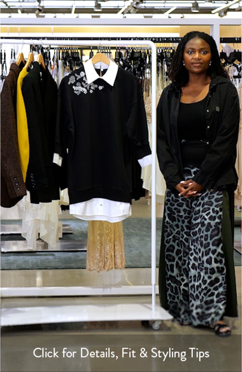 Crystal Long Sleeve Sweatshirt Dress, sales video thumbnail