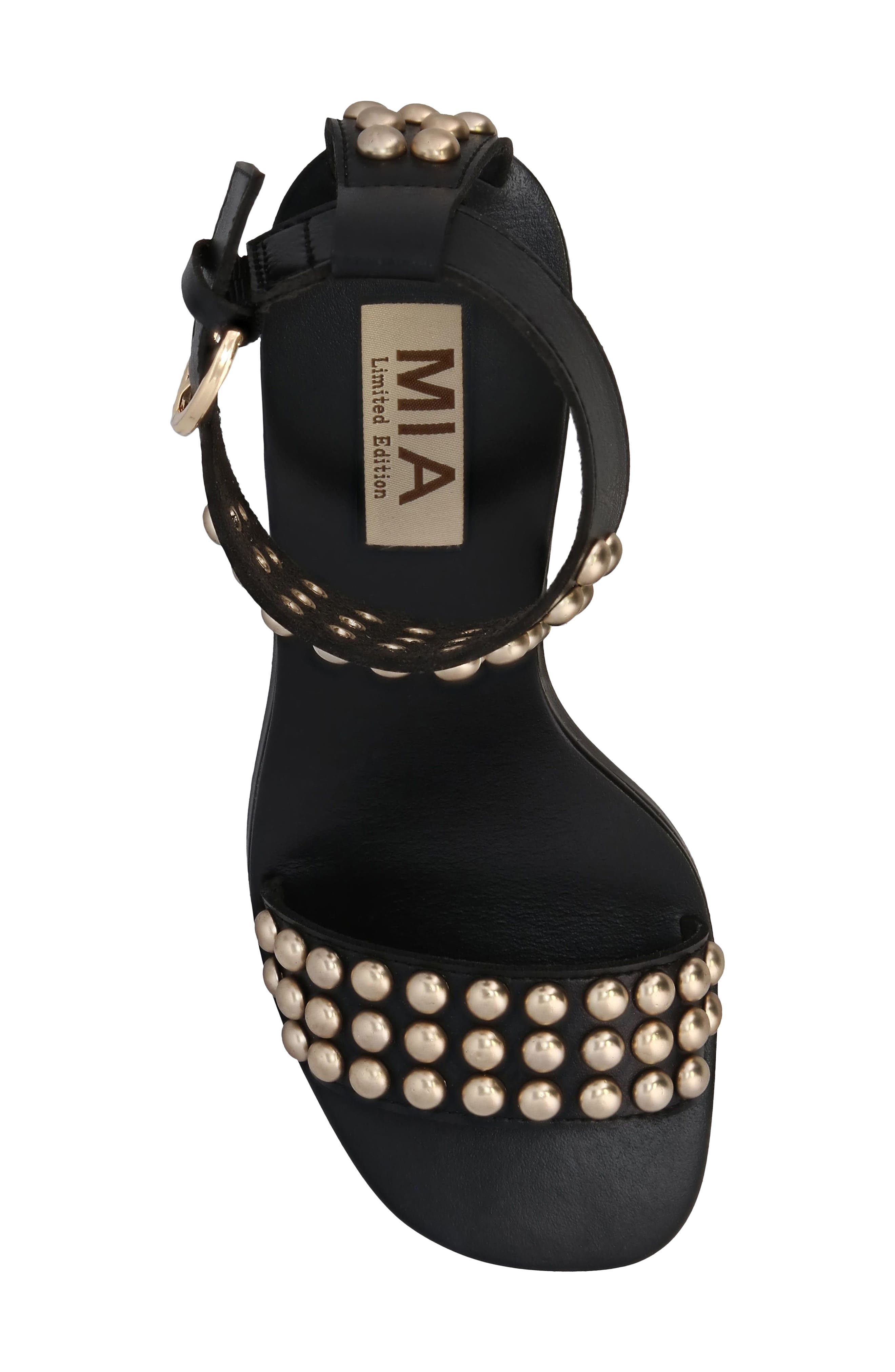 MIA Narelle Ankle Strap Sandal, Alternate, color, Black Bona