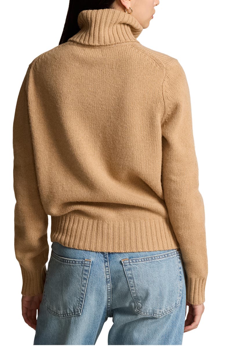 Polo Ralph Lauren Wool Turtleneck Sweater, Alternate, color, Collection Camel Melange