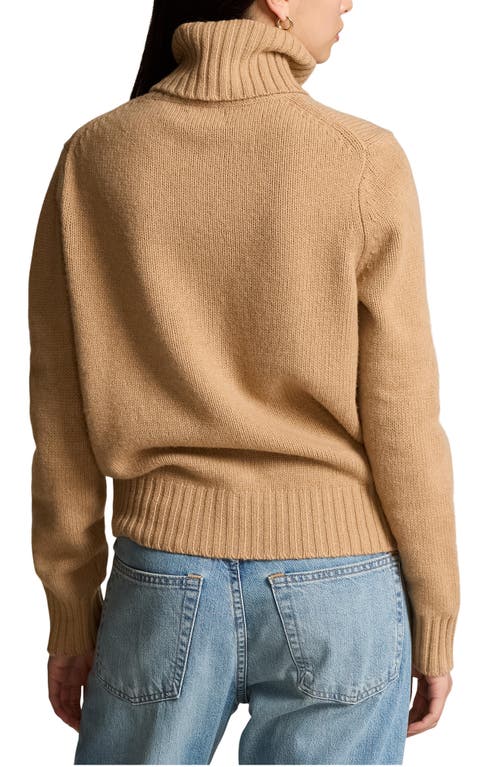 Polo Ralph Lauren Wool Turtleneck Sweater In Brown