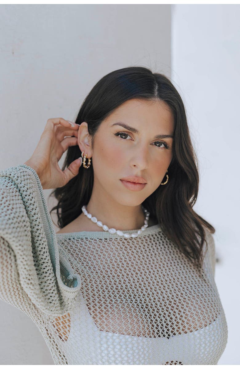 Untamed Petals Sea Breeze Freshwater Pearl Choker, Alternate, color, Gold